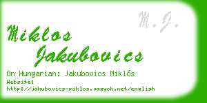 miklos jakubovics business card