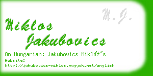 miklos jakubovics business card